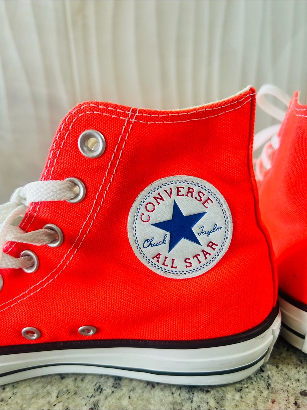 Converse Orange-Red Canvas High-Top Chuck Taylor All Star Sneakers